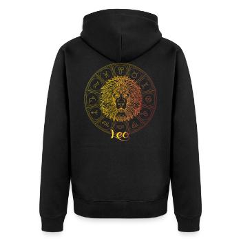 Signe du zodiaque de Léo - Veste à capuche bio Premium Unisexe - noir - Dos - Nico (187cm)