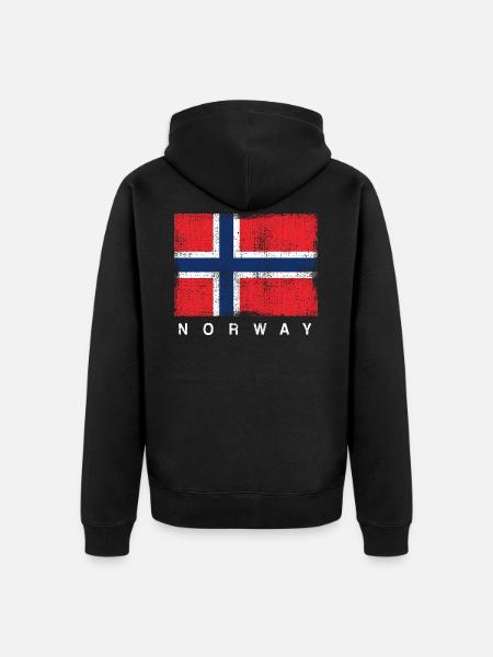 Norwegian flag - Unisex Premium Organic Zip Hoodie - black