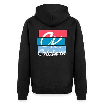 CK - Colakorn Design 2.0 - Unisex Premium Bio Zip Hoodie - Schwarz - Hinten - Nico (187cm)