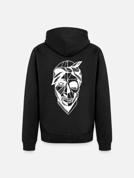 Skeletal Skull Rapper - Unisex Premium Organic Zip Hoodie - black