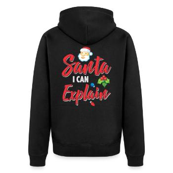 Santa I Kann erklären Weihnachtstag Wintersaison - Unisex Premium Bio Zip Hoodie - Schwarz - Hinten - Nico (187cm)