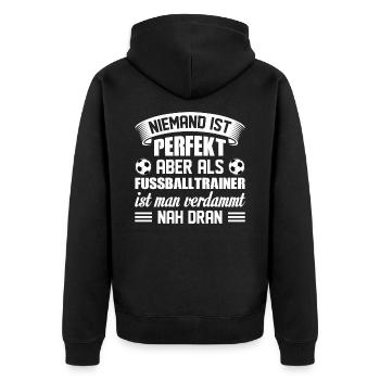 Équipe de football - Veste à capuche bio Premium Unisexe - noir - Dos - Nico (187cm)