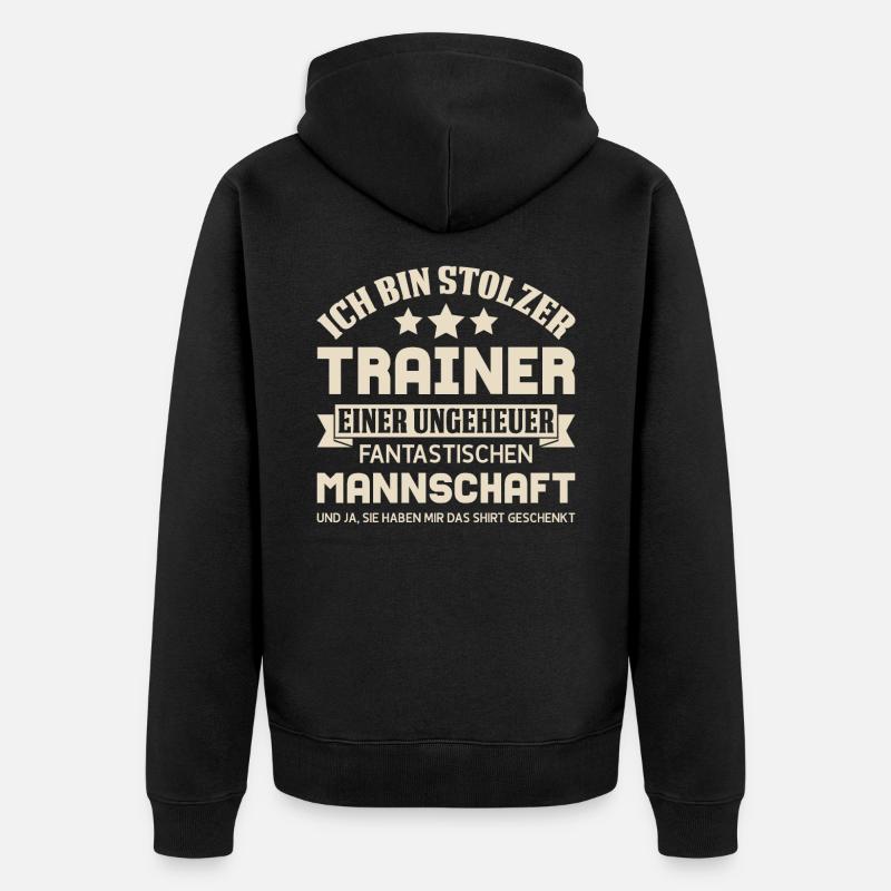 Trainer Spruch - Unisex Premium Bio Zip Hoodie - Schwarz