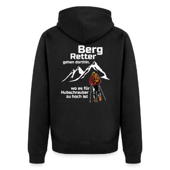 Berge Bergretter Mountain Hiking Geschenk - Unisex Premium Bio Zip Hoodie - Schwarz - Hinten - Nico (187cm)