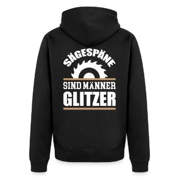 Sawdust Saying Wood Carpenter Carpenter Förster - Unisex Premium Organic Zip Hoodie - black - Back - Nico (187cm)