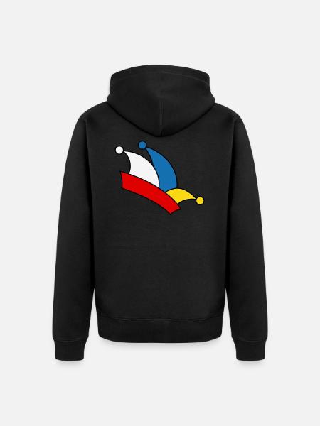 Fool's cap Mainz - Unisex Premium Organic Zip Hoodie - black