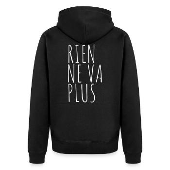 rien ne va plus - Unisex Premium Organic Zip Hoodie - black - Back - Nico (187cm)