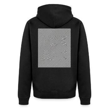 fck afd black and white - Unisex Premium Bio Zip Hoodie - Schwarz - Hinten - Nico (187cm)