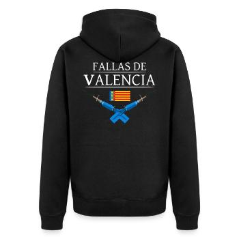 Pyro Feuerwerk Trueno Blau Falles De Valencia - Unisex Premium Bio Zip Hoodie - Schwarz - Hinten - Nico (187cm)