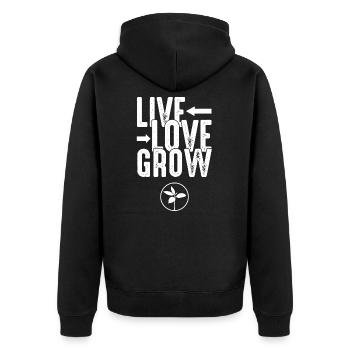 Vivre l'amour grandir grandir cadeau - Veste à capuche bio Premium Unisexe - noir - Dos - Nico (187cm)