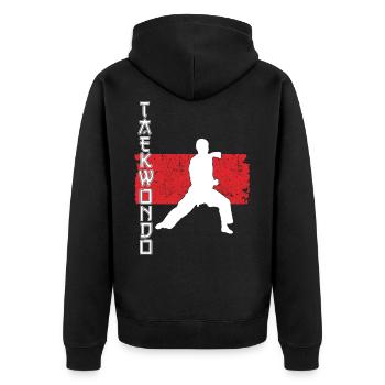 Martial Arts - Tae kwon do - Unisex Premium Organic Zip Hoodie - black - Back - Nico (187cm)