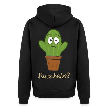Cactus câlin, squeeze, câlin, or - Veste à capuche bio Premium Unisexe - noir - Dos - Nico (187cm)