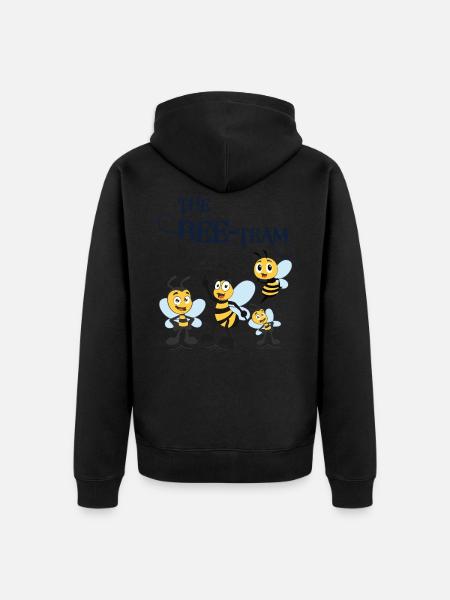 Bee team bees beekeepers - Unisex Premium Organic Zip Hoodie - black