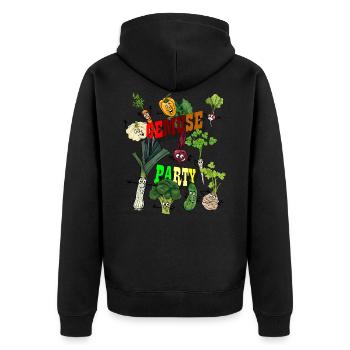 Fête des légumes - Veste à capuche bio Premium Unisexe - noir - Dos - Nico (187cm)