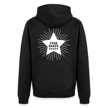 Star baker - Unisex Premium Organic Zip Hoodie - black - Back - Nico (187cm)
