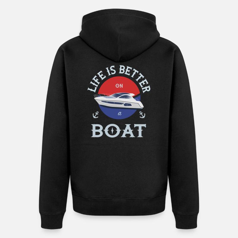 Boot - Unisex Premium Bio Zip Hoodie - Schwarz