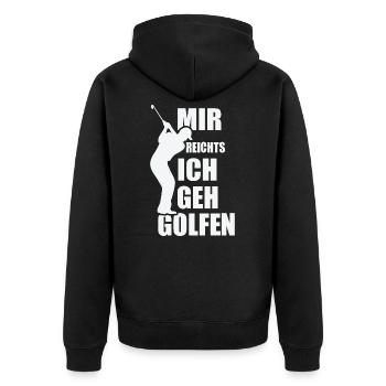 Golf Golfen Golfer Golfschlager Geschenkidee - Unisex Premium Bio Zip Hoodie - Schwarz - Hinten - Nico (187cm)