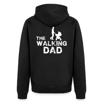 The Walking Dad - Unisex Premium Bio Zip Hoodie - Schwarz - Hinten - Nico (187cm)