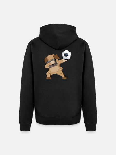 Dabbing Pug Soccer Dab Pug Soccer Player - Ekologisk premiumluvjack unisex - svart