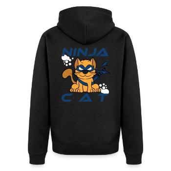 « Ninja Cat Warrior » tee-shirt ninjainspired fait pour - Veste à capuche bio Premium Unisexe - noir - Dos - Nico (187cm)