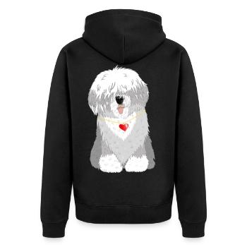 Old english sheepdog Tshirt Bobtail Chien Shirt - Veste à capuche bio Premium Unisexe - noir - Dos - Nico (187cm)
