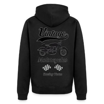vintage motorcycles team 07 - Veste à capuche bio Premium Unisexe - noir - Dos - Nico (187cm)