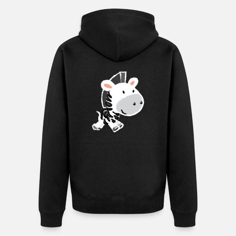Zebra - Unisex Premium Bio Zip Hoodie - Schwarz
