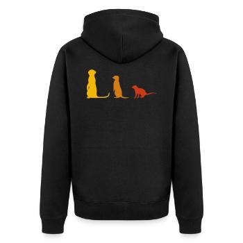 3 jolis rongeurs suricate weasel furet - Veste à capuche bio Premium Unisexe - noir - Dos - Nico (187cm)