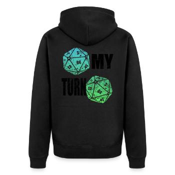 My turn My turn Dice Dice dice games - Unisex Premium Organic Zip Hoodie - black - Back - Nico (187cm)