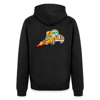bus driver - Unisex Premium Organic Zip Hoodie - black - Back - Nico (187cm)