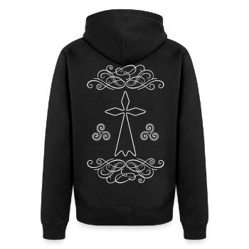breizh hermine - Veste à capuche bio Premium Unisexe - noir - Dos - Nico (187cm)