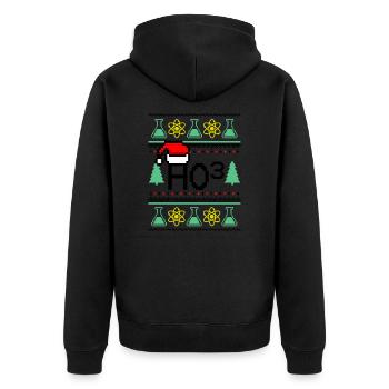 Ugly Christmas Hohoho Chemie lustig Ho Hoch 3 - Unisex Premium Bio Zip Hoodie - Schwarz - Hinten - Nico (187cm)