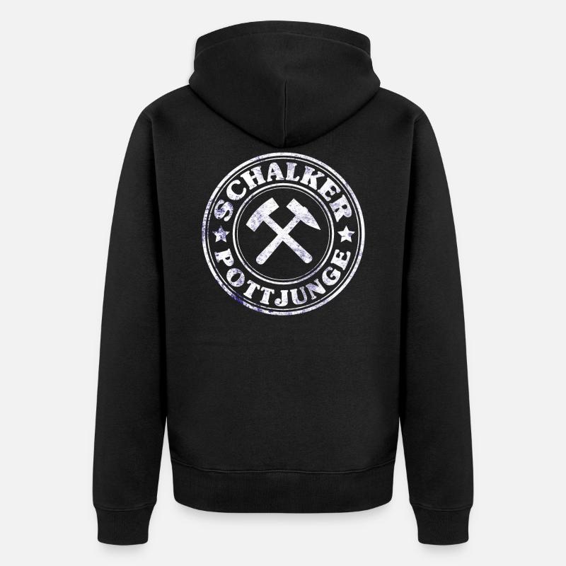 Schalker Pottjunge - Unisex Premium Bio Zip Hoodie - Schwarz