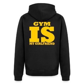 Gym est ma petite amie - Gym est ma petite amie - Veste à capuche bio Premium Unisexe - noir - Dos - Nico (187cm)