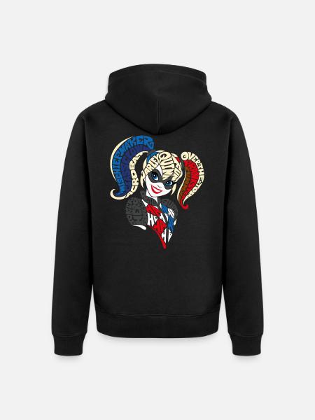 DC Super Hero Girls Harley Quinn Typography - Unisex Premium Organic Zip Hoodie - black