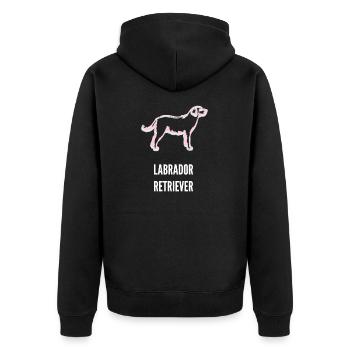 Labrador Retriever - Unisex Premium Bio Zip Hoodie - Schwarz - Hinten - Nico (187cm)