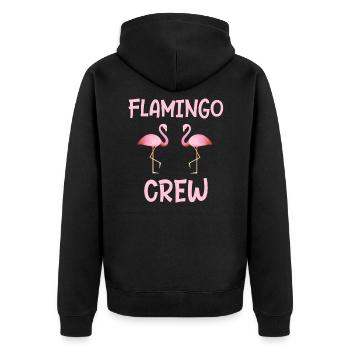 Équipage Flamingo en cadeau Fête des flamants roses - Veste à capuche bio Premium Unisexe - noir - Dos - Nico (187cm)