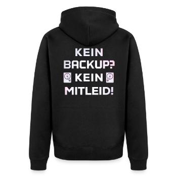 Kein Backup kein Mitleid Administrator admin - Unisex Premium Bio Zip Hoodie - Schwarz - Hinten - Nico (187cm)