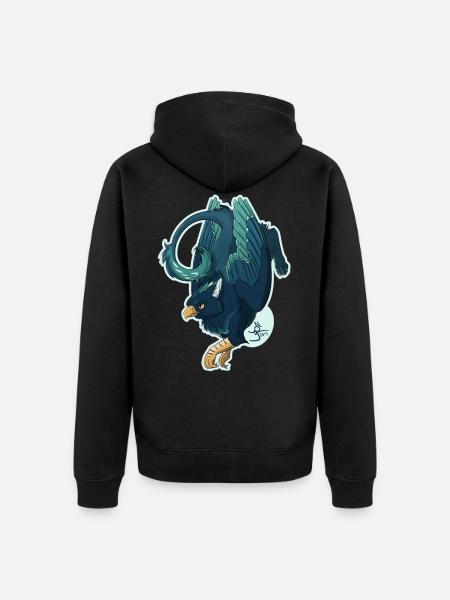 Fibonacci Gryphon - Unisex Premium Organic Zip Hoodie - black