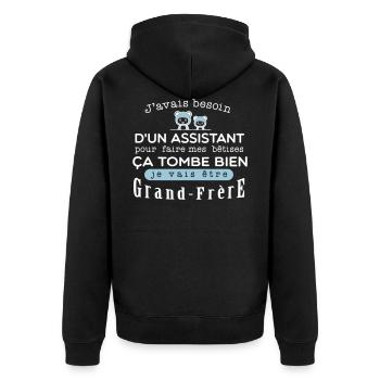 Bientot Grand-Frêre Bétise - Veste à capuche bio Premium Unisexe - noir - Dos - Nico (187cm)