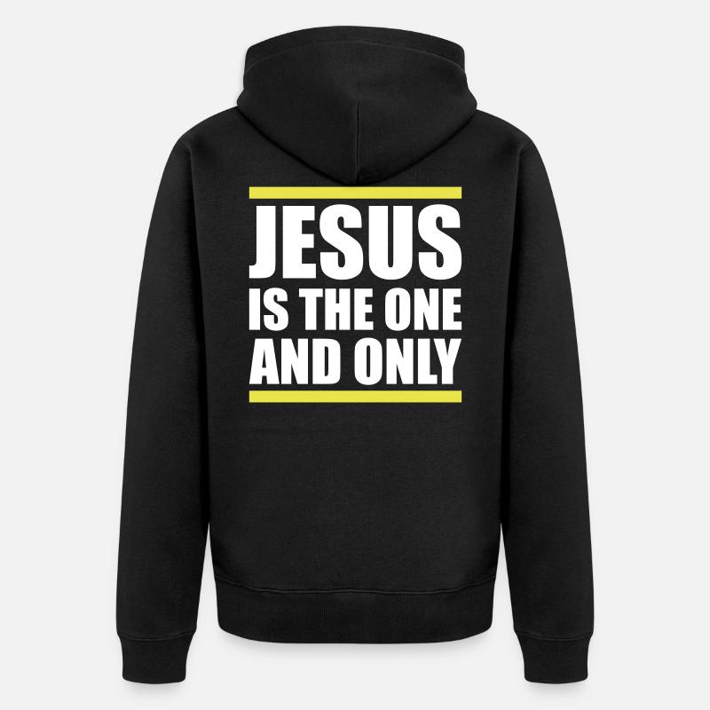 Jesus spruch - Unisex Premium Bio Zip Hoodie - Schwarz