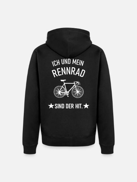 Rennrad - Unisex Premium Bio Zip Hoodie - Schwarz