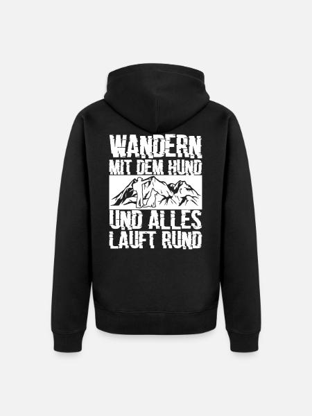 Walking with a dog - Unisex Premium Organic Zip Hoodie - black
