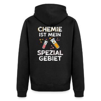 Chemie Lehrer - Unisex Premium Bio Zip Hoodie - Schwarz - Hinten - Nico (187cm)