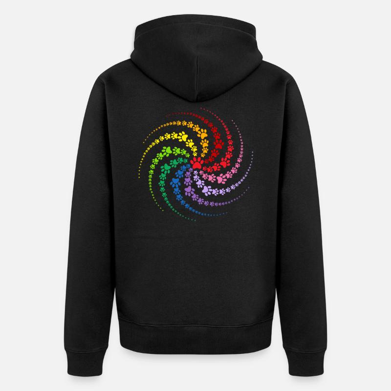 Hundepfote - Unisex Premium Bio Zip Hoodie - Schwarz