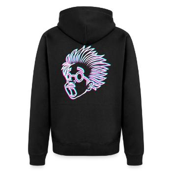 Verrückter Wissenschaftler Physiker - Unisex Premium Bio Zip Hoodie - Schwarz - Hinten - Nico (187cm)