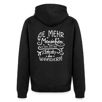Hiking, hiker, trekking, funny, gift - Unisex Premium Organic Zip Hoodie - black - Back - Nico (187cm)