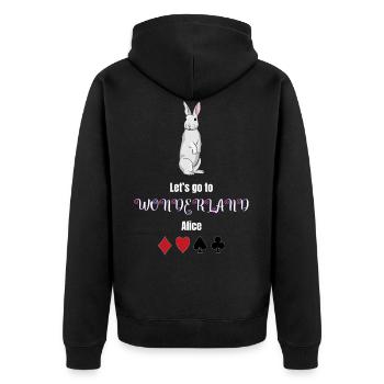 Alice in Wonderland - Unisex Premium Organic Zip Hoodie - black - Back - Nico (187cm)