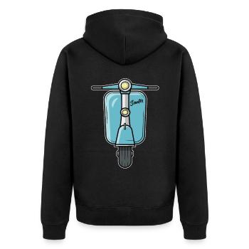 Scooter Motorroller Roller - Unisex Premium Organic Zip Hoodie - black - Back - Nico (187cm)