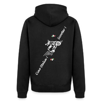 Scooter motor scooter Ciao Italia flag two wheeler - Unisex Premium Organic Zip Hoodie - black - Back - Nico (187cm)